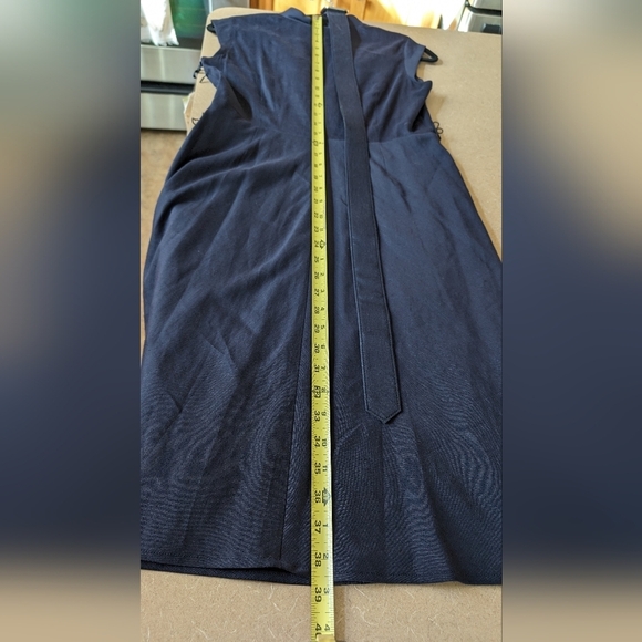 Jones NY Collection Capri Linen Blend Indigo Belted Sleeveless Dress Size 4P NWT - Picture 7 of 9